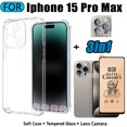 thumbnail image 2 of 3in1 Iphone 15 Pro Max Tpu Phone Case For Iphone 15 Pro 15 Plus Ceramic frosted film+Camera lens film, 2 of 9