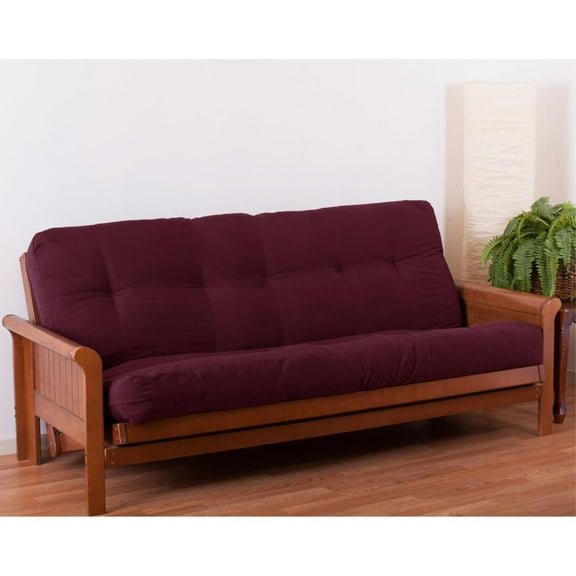 Blazing Needles Renewal 8-inch Twill Full-size Futon Mattress - Burgundy