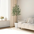 thumbnail image 6 of OLIVIVI Artificial Olive Tree 6FT Tall Faux Silk Plant for Home Office Decor Indoor Outdoor Fake Lifelike Potted Tree with Wood Branches and 1 pack, 6 of 11