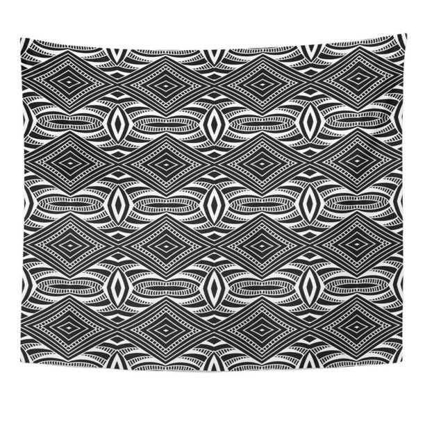 UFAEZU Abstract Geometric Pattern Doodle White and Black American Wall