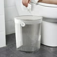 thumbnail image 6 of Plastic Slim Trash Can for Bathroom & Kitchen | 9.4L Lidless Waste Bin | Space-Saving Design for Bedroom, Office, Toilet | Gray/Green Options, 6 of 6