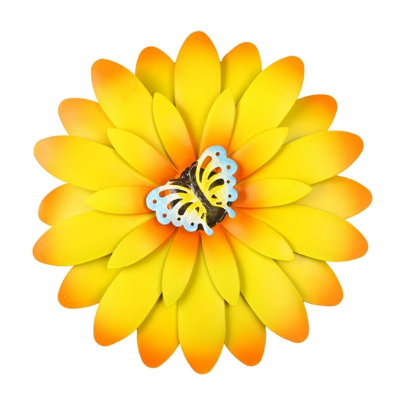 LAMIRO Wrought Iron Plant Ornament,Metal Flower Wall Decor Metal Flowers Outdoor Decor Flower Wall Sculptures Hanging for Indoor Home Kitchen Bathroom Bedroom Patio Living Room