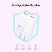 VIDVIE Dual Port Charger & Data Sync (Lightning Cable Included)