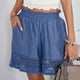 thumbnail image 3 of Pantalones cortos sueltos de cintura alta,Pantalones cortos casuales fruncidos de encaje de cintura alta para mujer Pantalones cortos sueltos con dobladillo de encaje Rendimiento de primer nivel, 3 of 6