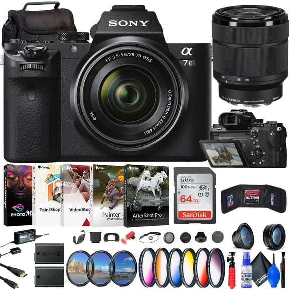 Sony a7 II Mirrorless Camera with 28-70mm Lens + Sony FE 55mm Lens + More