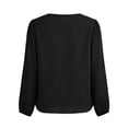 thumbnail image 7 of LEKWK Loose Linen Tops for Women Puff Sleeve V-Neck Button Down Shirt Boho Tops Tunic Tops Solid Pleated Soft Fall Beach Outfits, 7 of 7