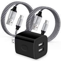 Charger Block,AILKIN USB Wall Charger Block with 2PACK Android Type C Usb C Charging Cables 6ft 2.1A Dual Port USB Wall Charger Block Plug Phone Cable Fast Charging Cords Type C Cable for Samsung