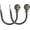 Gunmetal, variant on Set of 2 Decorative Fluted Ball End Window Curtain Holdbacks for Draperies, Black