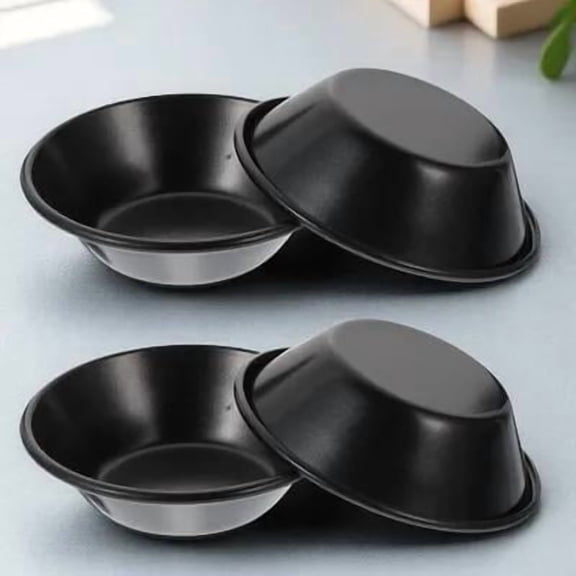 KONTONTY 4-Piece Carbon Steel Non-Stick Round Baking Pans for Bread, Cake, Pudding, and More