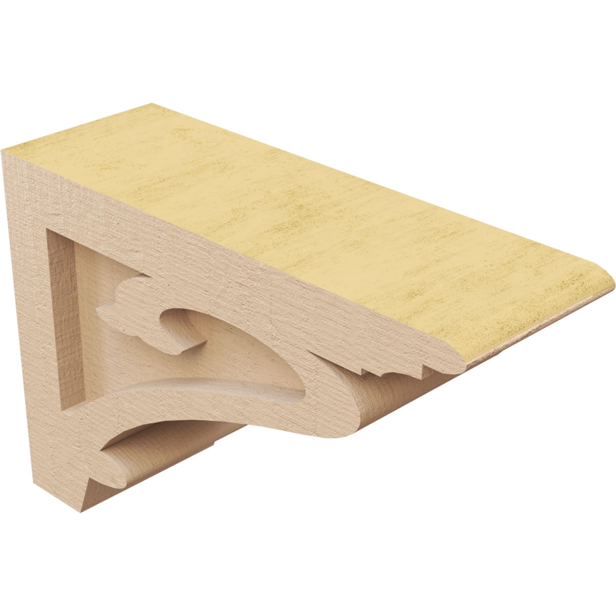 3"W x 9"D x 6"H Classic Mayflower Rough Cedar Woodgrain TimberThane Corbel, Primed Tan