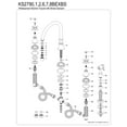 thumbnail image 6 of Kingston Brass KS2791BEXBS Essex Double-Handle 4-Hole Widespread Kitchen Faucet with Brass Sprayer in Polished Chrome, 6 of 8