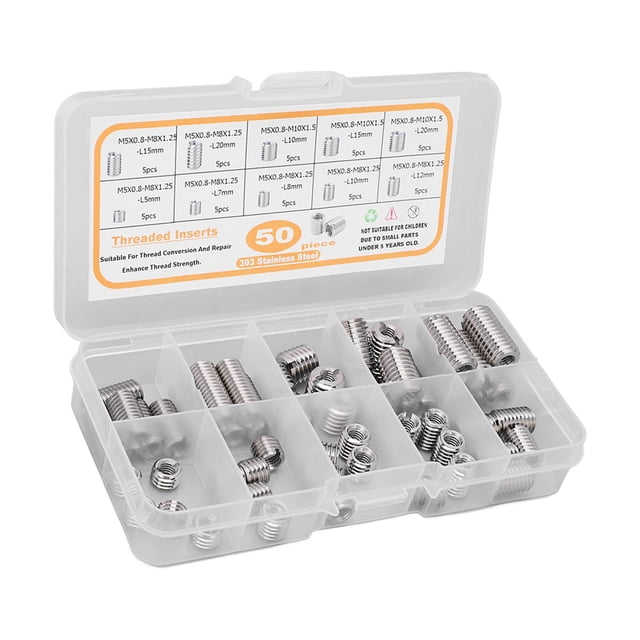 Insertos roscados 50 piezas Ticfox Herramienta de extensión de roscas Acero INOXIDABLE
