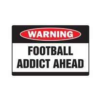 FOOTBALL ADDICT Warning Aluminum Sign game team Aluminum Signs NFL lover college pro helmet