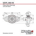 thumbnail image 4 of MAPLE ACE UCFL202-10 R3 Joint à Trois Lanières Roulement à Bride Alésage 5/8 Pouces 2 Boulons Plein, 4 of 5