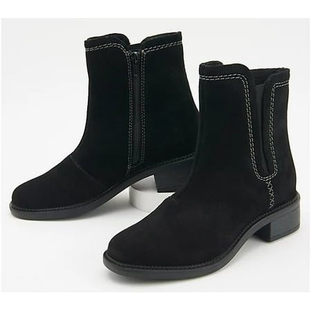 

Clarks Collection Women’s Suede Ankle Boots Maye Zip- Black
