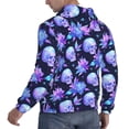 thumbnail image 6 of Rateoe flower starry sky Skull Pattern Mens Hoodie, Pullover Hooded Sweatshirt, Kangaroo Pocket Hoodie Ideal for Daily Wear, Travel and Home-X-Large, 6 of 7