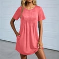 thumbnail image 2 of jtjvou Swimsuit Coverup for Women 2026 Short Sleeve Bathing Suit Cover Ups Beach Summer T-Shirt Dresses with Pockets Pink M, 2 of 8