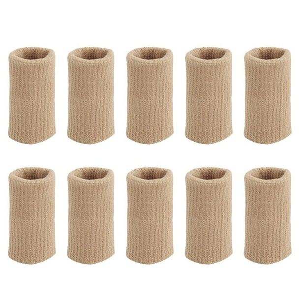 10 Uds. Fundas para Dedos Soporte Brace Elástico Pulgar Nudillo Protector (camello)
