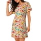 thumbnail image 2 of Balery Colorful Chicken Camisón de manga corta con cuello redondo para mujer, cómodo y elegante., 2 of 6