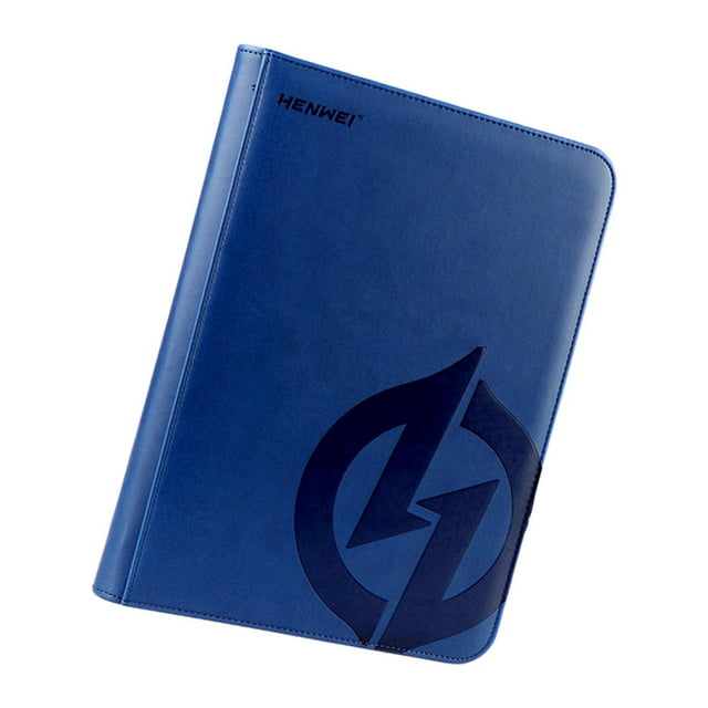 Xuanheng PU Leather Folder Album Binder Holder with Zipper, Blue, 1 Count