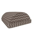 thumbnail image 1 of Earth Tones Foot Rest, Wavy Zig Zag Chevron Geometric Mosaic Style Lines Modern Illustration, Non-Slip Backing Adjustable Ergonomic Memory Foam Leg Support for Office, Taupe and White, by Ambesonne, 1 of 5