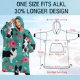 thumbnail image 4 of Oversized Wearable Blanket Hoodie,Border Collie Dog and Flower Florals Sherpa Blanket Hoodie with Super Pockets,Super Warm Fuzzy Pullover for Women & Men, 4 of 6