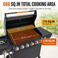 thumbnail image 2 of 72,000 BTU Gas Grills Clearance, 6-Burner Propane BBQ Grill with Side Burner, 650 Sq.In Cooking Area, Cast Iron Grates, Warming Rack, Thermometer, Outdoor Grill for Patio Backyard, 2 of 9