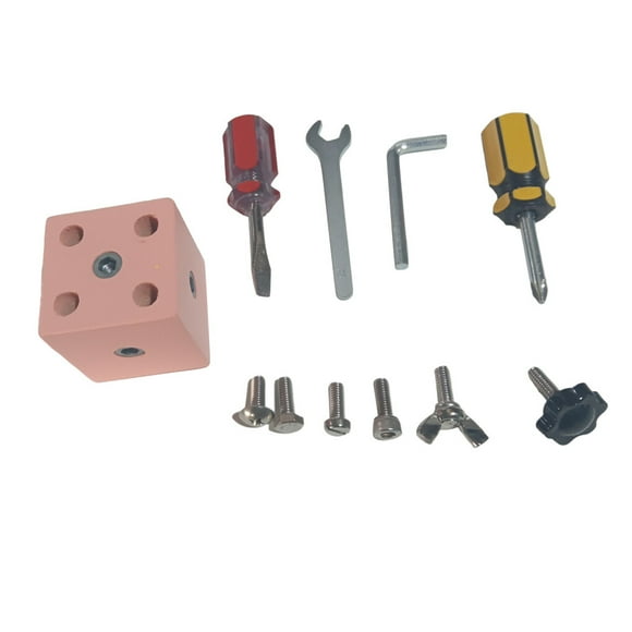 Maoww Cube d'Activités Occupé pour Enfants Planche Sensorielle en Bois Jouet à Déverrouiller Jouet de Voyage Jouets Éducatifs d'Apprentissage pour Enfants Bébé Rose