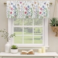 thumbnail image 3 of Spring Floral Valances for Windows, Decorative Rod Pocket Window Valance Curtains, Pink Blue Flowers Botanical Butterflies Short Curtain Drapes for Kitchen/Living Room, 2 Panels, 54" W x 18" L, 3 of 8