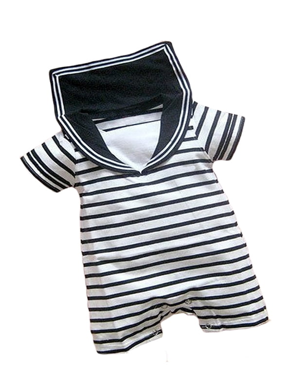 StylesILove Baby Boy Two Tone Sailor Striped Jumpsuit (1218 Months