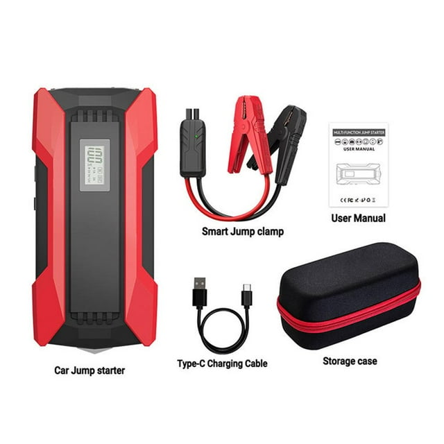 Generic Brand 12V Car Emergency Jump Starter with 1500A Peak Current, Portable Auto Battery Booster, 3-in-1 Power Bank & LED Flashlight, USB Charging, Vehicle Rescue Tool