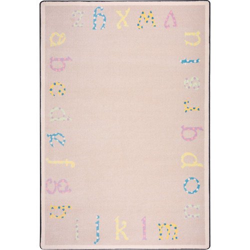 Joy Carpets Kid Essentials ABC's Beige/Yellow Polka Dot Area Rug