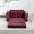 thumbnail image 3 of S-HOME Versatile Fold Out Floor Couch Bed Memory Foam Cushions With Side Pockets And Cup Holders For  Living Room And Bedroom Spaces
, Wine Red, 3 of 18
