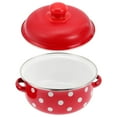 thumbnail image 2 of Shisuyan Milk Pot with Lid Enamelware Cooking Pot Stew Pot with Dual Handle for Stovetop, 2 of 8