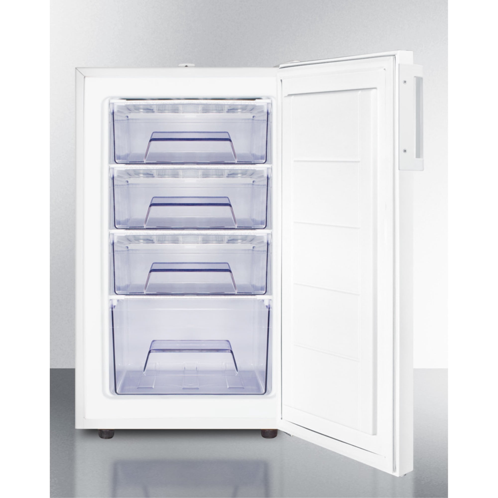 20" wide counter height manual defrost all-freezer with lock, for general purpose use