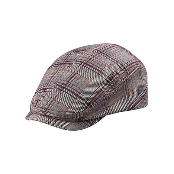 FASHION PLAID IVY CAP, Red Plaid XL