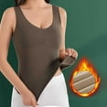 thumbnail image 3 of Ropa interior térmica para mujer, cálida, de invierno, de color liso, sin espalda, con relleno, sin costuras, con forro polar, capa base para abrigo de invierno, sujetador de dacrón para mujer., 3 of 3