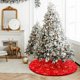thumbnail image 5 of WeiHuan Toys Falda para árbol de Navidad de color rojo, 78 cm, dorada, con copos de nieve y piel sintética para fiestas navideñas en casa, 5 of 5