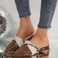 thumbnail image 2 of HomeDM Womens Low Block Heels Sandals Closed Pointy Toe Slip On Mules Sandals Dressy Pumps, Coffee Size 8.5, 2 of 7