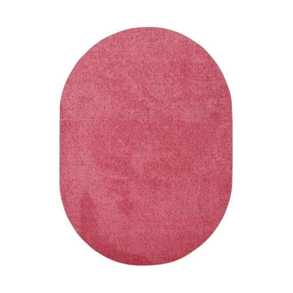 Furnish My Place Pink 2' x 26' Oval Solid Color Rug Made In Usa, Bedroom, Machine Made