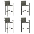 thumbnail image 1 of vidaXL Bar Stools 4 pcs Grey Poly Rattan, 1 of 5