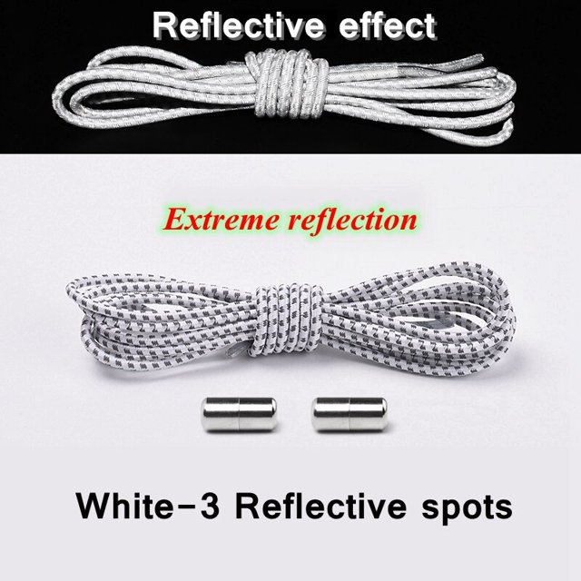 Cordones sin cordones, cordones elásticos reflectantes, zapatillas, botas, cordones redondos para zapatos sin corbatas, cordones para zapatos rápidos para niños y adultos, bandas de goma de 100cm Gao Jinjia LED