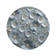 thumbnail image 2 of 15.4" Round Placemat Set of 1 Polyester Fabric Place Mats Non-Slip Dining Kitchen Table Mats for Kitchen Party Decor Silver Flowers Pattern, 2 of 5