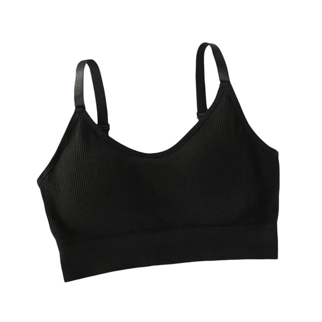 Guardurnaity Chaleco corto de punto liso sin mangas, chalecos acanalados sexys, cómodo, transpirable, suave, de alta elasticidad, camiseta sin mangas con Prendas para la parte del cuerpo Negro Guardurnaity AP017932-02