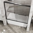 thumbnail image 6 of PAPROOS 56” - 60” W X 58” H Sliding Shower Door, 1/4" (6mm) Clear Tempered Glass Double Bathtub Door, Aluminum Frame, Modern Tub Door with Stainless Steel Handle, SGCC Certified, Matte Black, 6 of 10