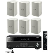 Yamaha 5.1-Channel Wireless Bluetooth 4K A/V Home Theater Receiver + Yamaha Natural Sound High performance 2-Way Indoor/Outdoor Weatherproof Speakers (Set Of 6)