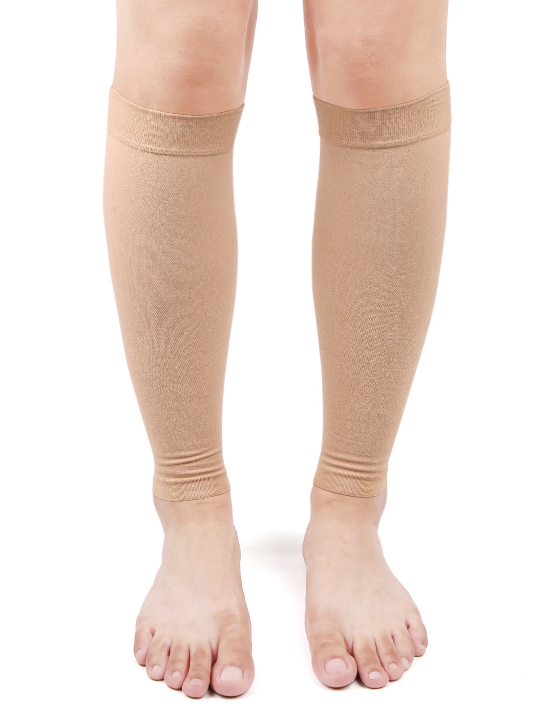 1 Pair Size L Skin Color Elastic Calf Compression Shaper Sleeves Shank