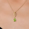 thumbnail image 3 of Gem Stone King 10K Yellow Gold Green Peridot Pendant Necklace for Women | 1.09 Cttw | Gemstone August Birthstone | Pear Shape 8X6MM | With 18 inch Chain, 3 of 6