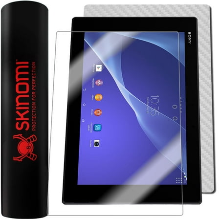 Skinomi Carbon Fiber Silver Skin+Screen Protector for Sony Xperia Z2 Tablet