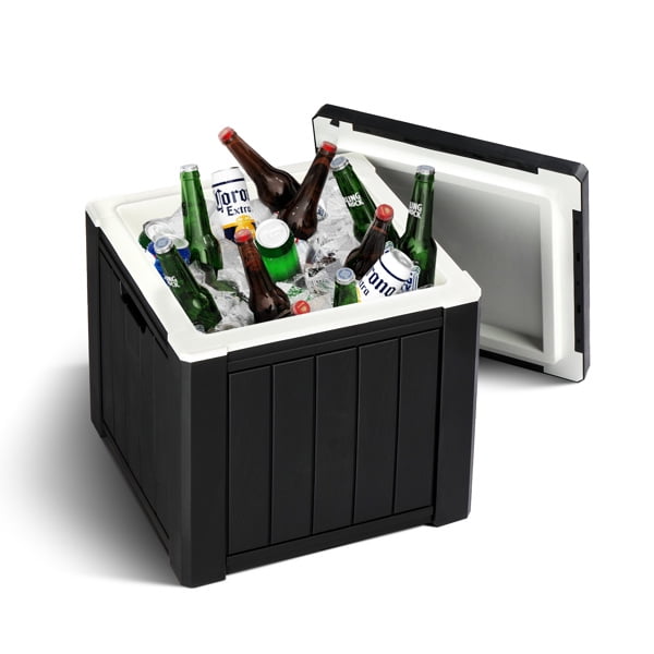 Outdoor End Table Cooler Keep Food Cold Outside Party Ice Cooler